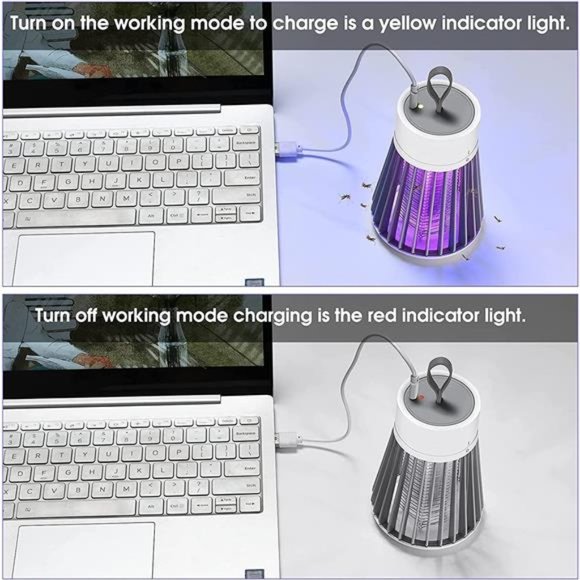 Bug Zapper Rechargeable, Bug Mosquito Zapper with Purple Light Trap - Picture 6 of 7